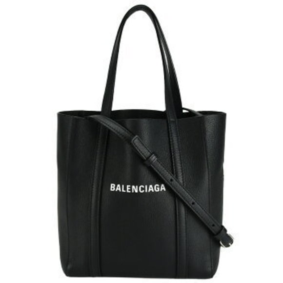 BALENCIAGA Everyday Tote XXS Handbag Shoulder Leather Black Mini - Picture 1 of 7
